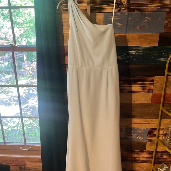 Mac Duggal Asymmetrical Ruched One Shoulder Sleeveless Open Back Gown - Picture 5 of 7